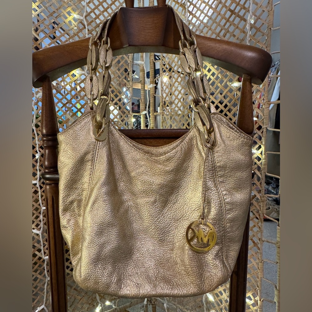 Michael Kors Metallic Gold Shoulder Bag - Picture 6 of 6